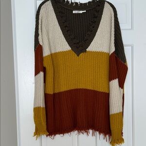 Blu Pepper Multicolor V-Neck Sweater